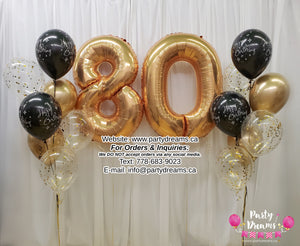 Jumbo Number Birthday Confetti Balloon Bouquet Set #81