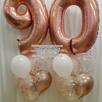 Angel Blush ~ Jumbo Number Birthday Balloon Bouquet Set #129