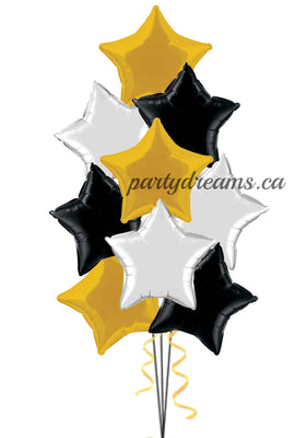 9 Foil Stars Balloon Bouquet