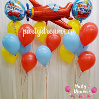 Fly High ~ Airplane Birthday Balloon Bouquet Set #136