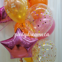 Tropical Fun ~ Jumbo Number & Bespoke Bubble Balloon Bouquet Set #133