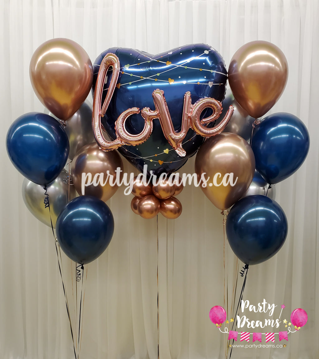 Midnight Elegant Beauty ~ Engagement Balloon Bouquet Set #181