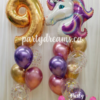 Shimmery Unicorn ~ Jumbo Number Birthday Balloon Bouquet Set #168