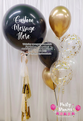 Personalized Confetti-Filled Round Balloon Bouquet Set #314