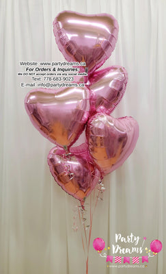 5 - Foil Heart Balloon Bouquet