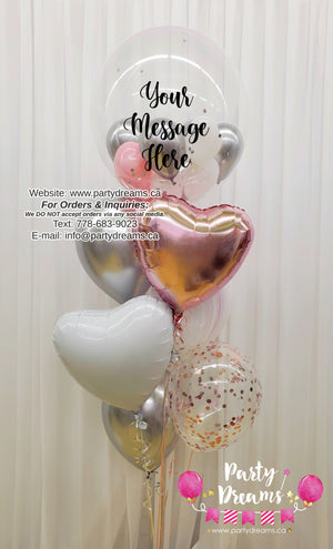 Silver & White Delight ~ Bespoke Bubble Balloon Bouquet #323