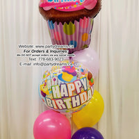 Cupcake Fun~ Birthday Balloon Bouquet #334
