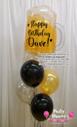 Beer Mug Cheers! ~ Bespoke Vinyl Message Birthday Balloon Bouquet #GBB85