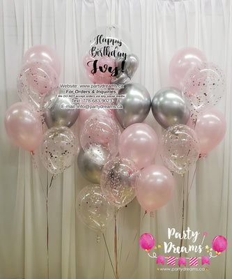Sparkly Birthday ~ Bespoke Bubble Balloon Bouquet Set #262