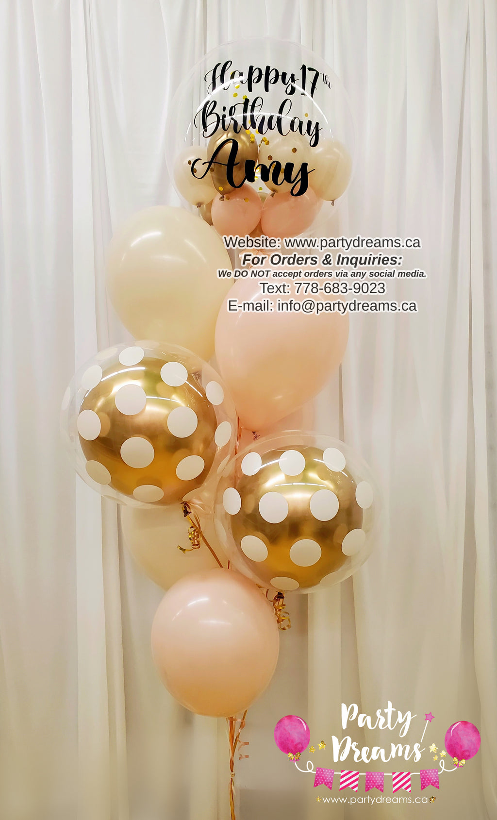 Simply Blush ~ Bespoke Bubble Balloon Bouquet #235