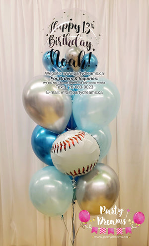 Baseball Lover ~ Bespoke Bubble Balloon Bouquet #265