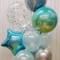 Wondrous Wishes ~ Bespoke Ombre Orbz Birthday Balloon Bouquet Set #124