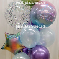 Wondrous Wishes ~ Bespoke Ombre Orbz Birthday Balloon Bouquet Set #124