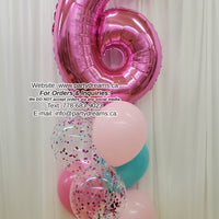 Hot Pink Wink ~ Jumbo Number Birthday Balloon Bouquet #245