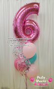 Hot Pink Wink ~ Jumbo Number Birthday Balloon Bouquet #245