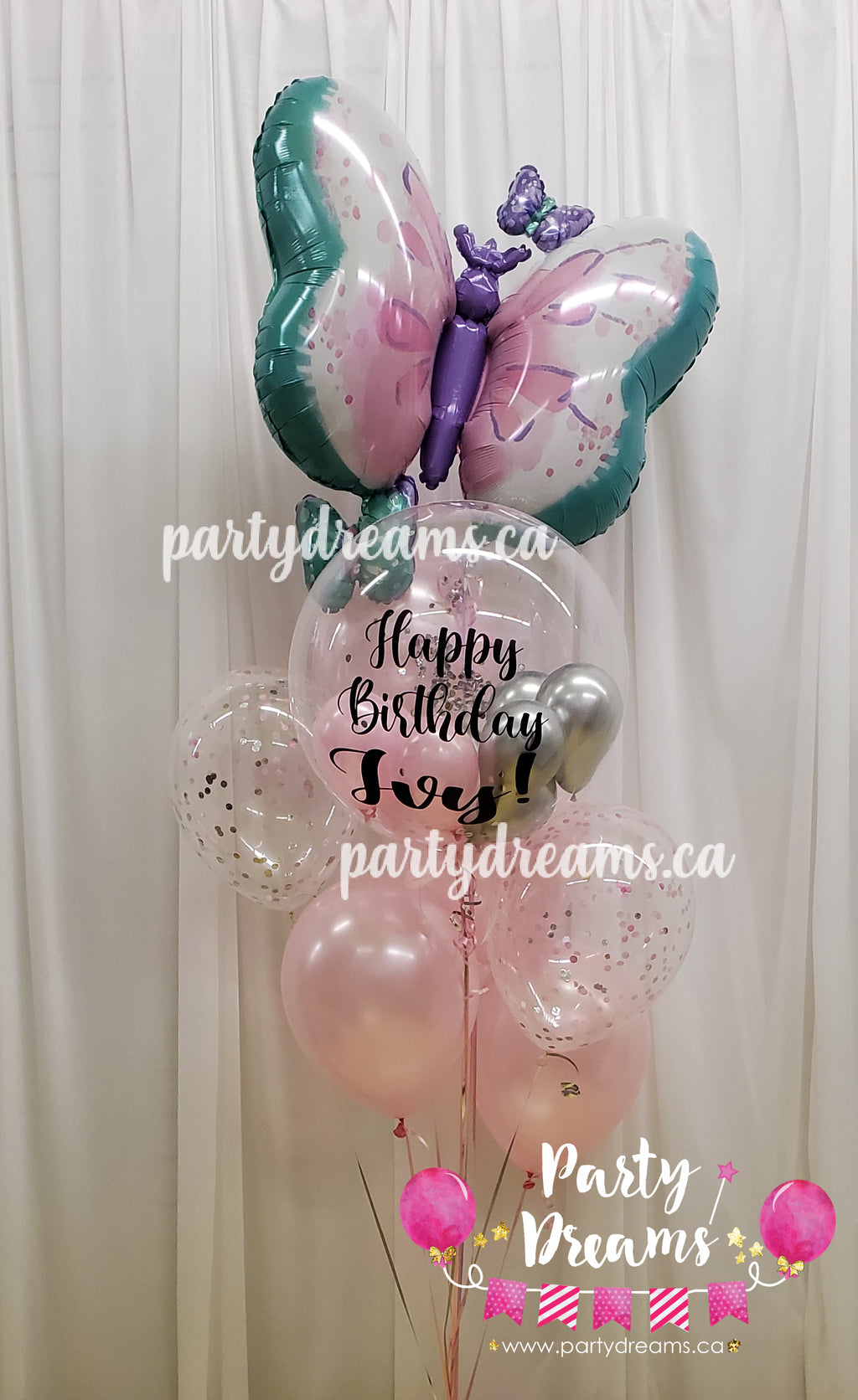 Beautiful Butterfly ~ Bespoke Bubble Balloon Bouquet #155