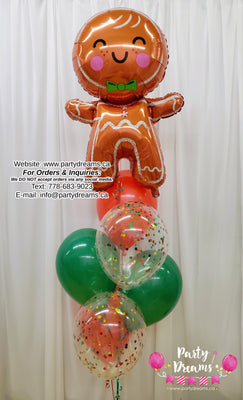 Lovely Gingerbread ~ Christmas Balloon Bouquet #XMAS04