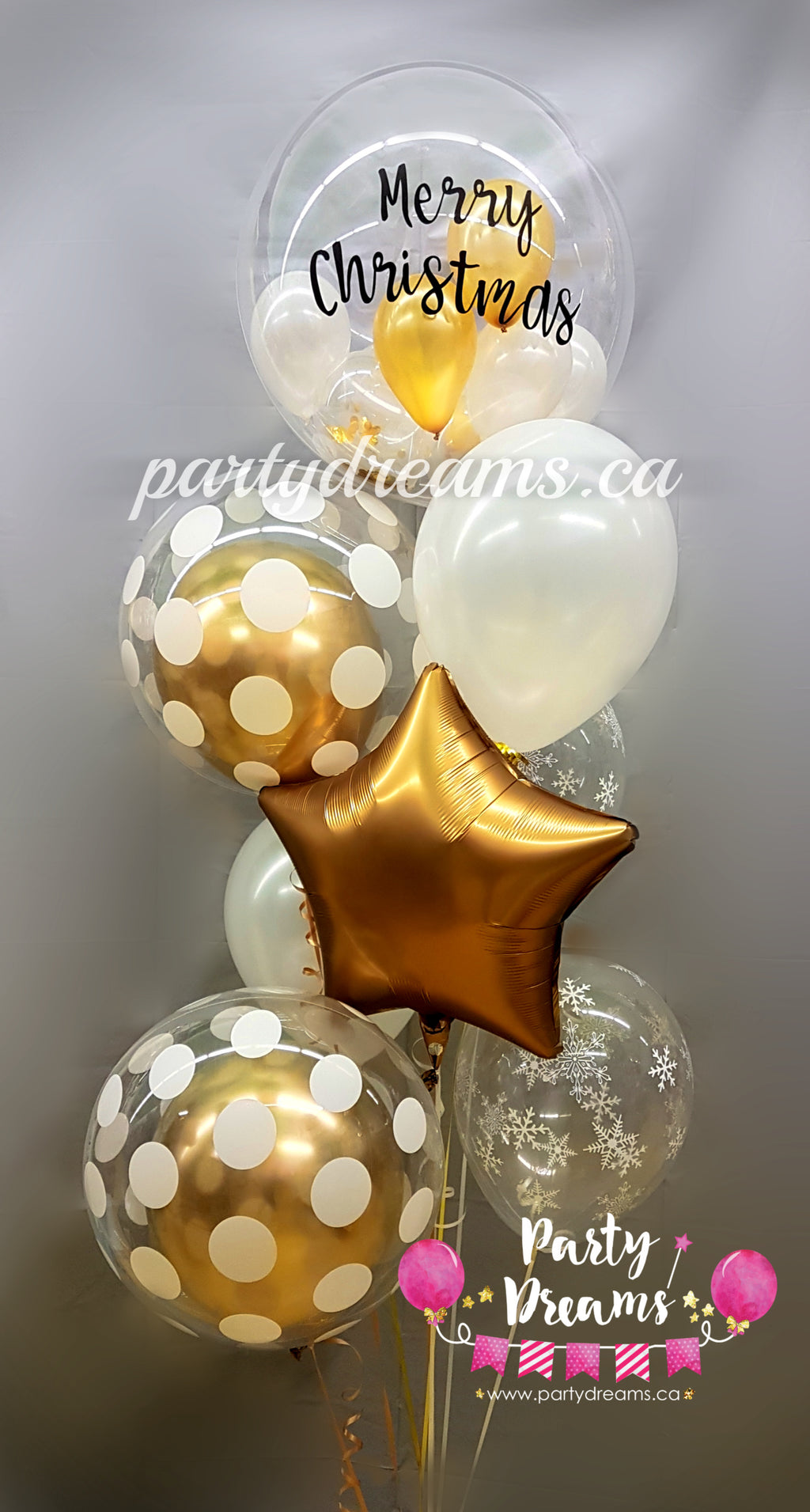 Snowy Hug ~ Christmas Bespoke Bubble Balloon Bouquet #XMAS01