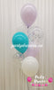 Lilac & Teal Mix ~ 7 Standard & Confetti Latex Balloon Bouquet #CF7
