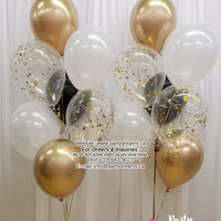 Classic Celebration Mix ~ 2 sets of 7 - Standard & Confetti Latex Balloon Bouquet #CF8