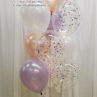 Soft Pearl Mix ~ 10 Standard & Confetti Latex Balloon Bouquet #CF13