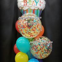 Birthday Cupcake ~ Confetti Bubble Balloon Bouquet #CH19