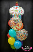 Birthday Cupcake ~ Confetti Bubble Balloon Bouquet #CH19