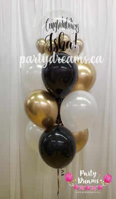 Gold Elegance ~ Congratulations Bespoke Bubble Balloon Bouquet #183