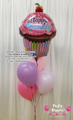 Sweet Cupcake Party! ~ Birthday Balloon Bouquet #278
