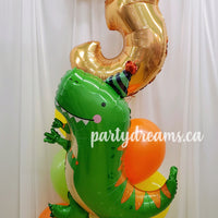 Happy Dino ~ Jumbo Number Birthday Balloon Bouquet #159