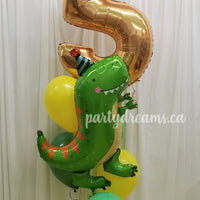 Happy Dino ~ Jumbo Number Birthday Balloon Bouquet #159