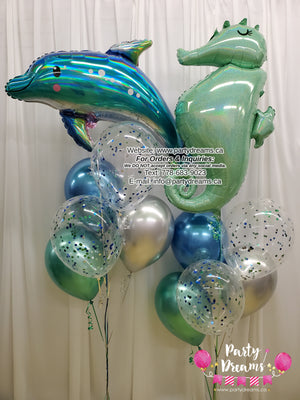 Under The Sea Party! ~Confetti Balloon Bouquet Set #271