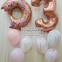Donut Party! ~ Jumbo Number Birthday Balloon Bouquet Set #248