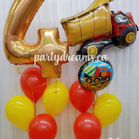 Truck Lover ~ Jumbo Number Birthday Balloon Bouquet Set #165