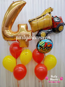 Truck Lover ~ Jumbo Number Birthday Balloon Bouquet Set #165