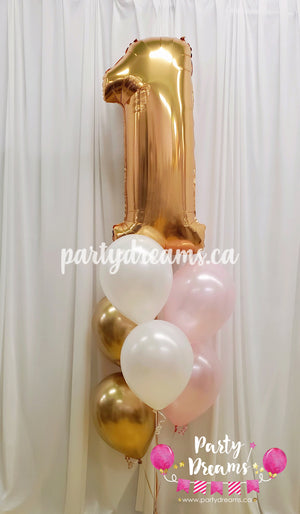 First Birthday Princess ~ Jumbo Number Balloon Bouquet #189