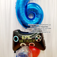 Video Game Birthday! - Jumbo Number Birthday Balloon Bouquet #266