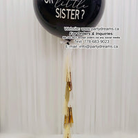 Deluxe Custom Gender Reveal Round Balloon with Tassels #307