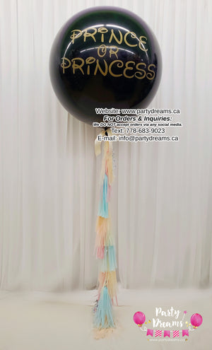 Deluxe Custom Gender Reveal Round Balloon with Tassels #309