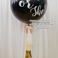 Deluxe Custom Gender Reveal Round Balloon with Tassels #332