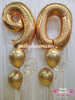 Gold Jumbo Number & Confetti Balloon Bouquet Set #JC04