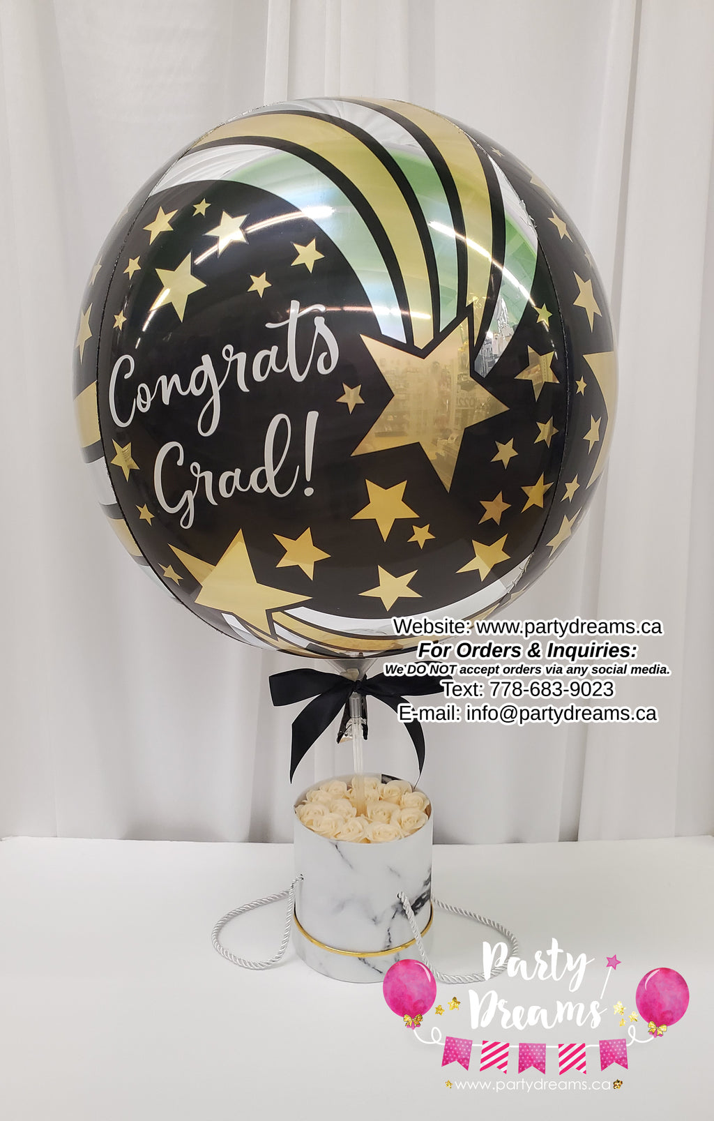 Congrats and Shine On! ~ Graduation Balloon Soap Rose Box Set #218