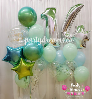 Ombre Fun ~ Jumbo Number Birthday Balloon Bouquet Set #204