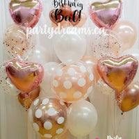Rose Gold Sparkle ~ Bespoke Bubble Balloon Bouquet Set #185