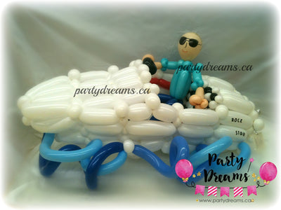 Balloon Sculpture - Birthday Speed Boating Man (Medium) #BP48