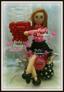 Balloon Sculpture - Party Girl with Giant Glass of Red Wine (Medium) #BP8