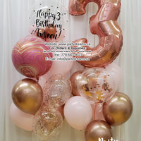 Little Shining Star ~ Jumbo Number & Bespoke Orbz Balloon Bouquet Set #210