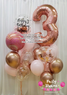 Little Shining Star ~ Jumbo Number & Bespoke Orbz Balloon Bouquet Set #210