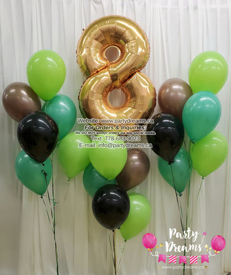 Jumbo Number Birthday Balloon Bouquet Set #241