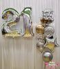 Silver Luxe ~ Jumbo Number & Bespoke Bubble Balloon Bouquet Set #122
